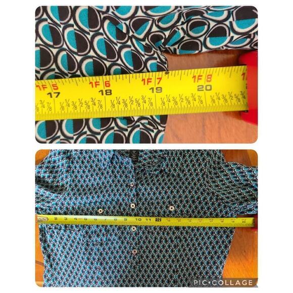 WHBM Silk Popover Blouse Shirt 8P Petite Academia Preppy Roll Tab Sleeve Office - Picture 10 of 12